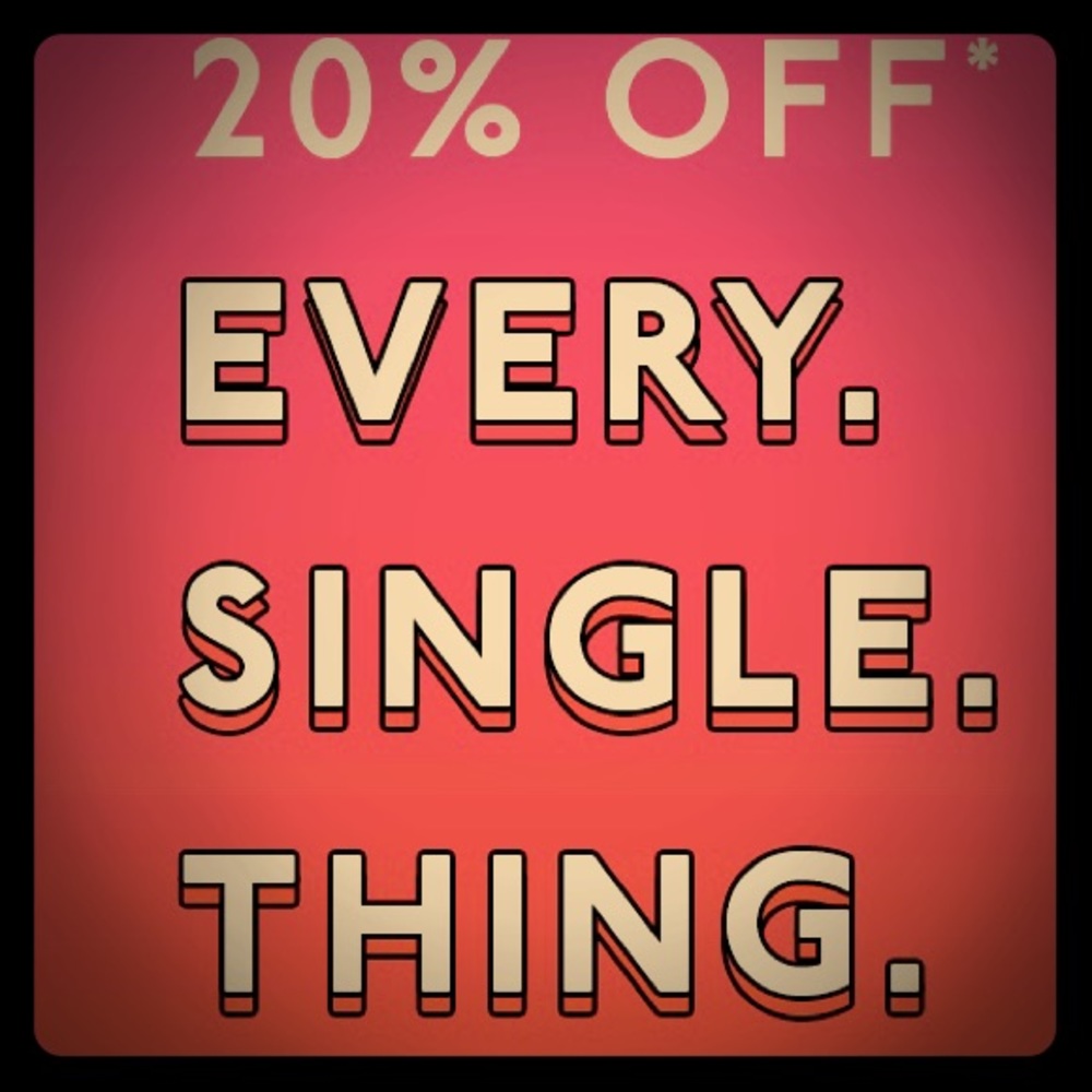 Get an automatic 20% price reduction on all items